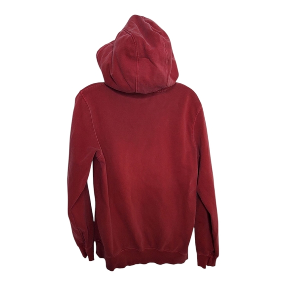 ๐5/$25The North face Mens Garment Dye Fleece Red Hoodie Small 052 - Picture 2 of 6